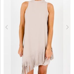 Tan fringe dress